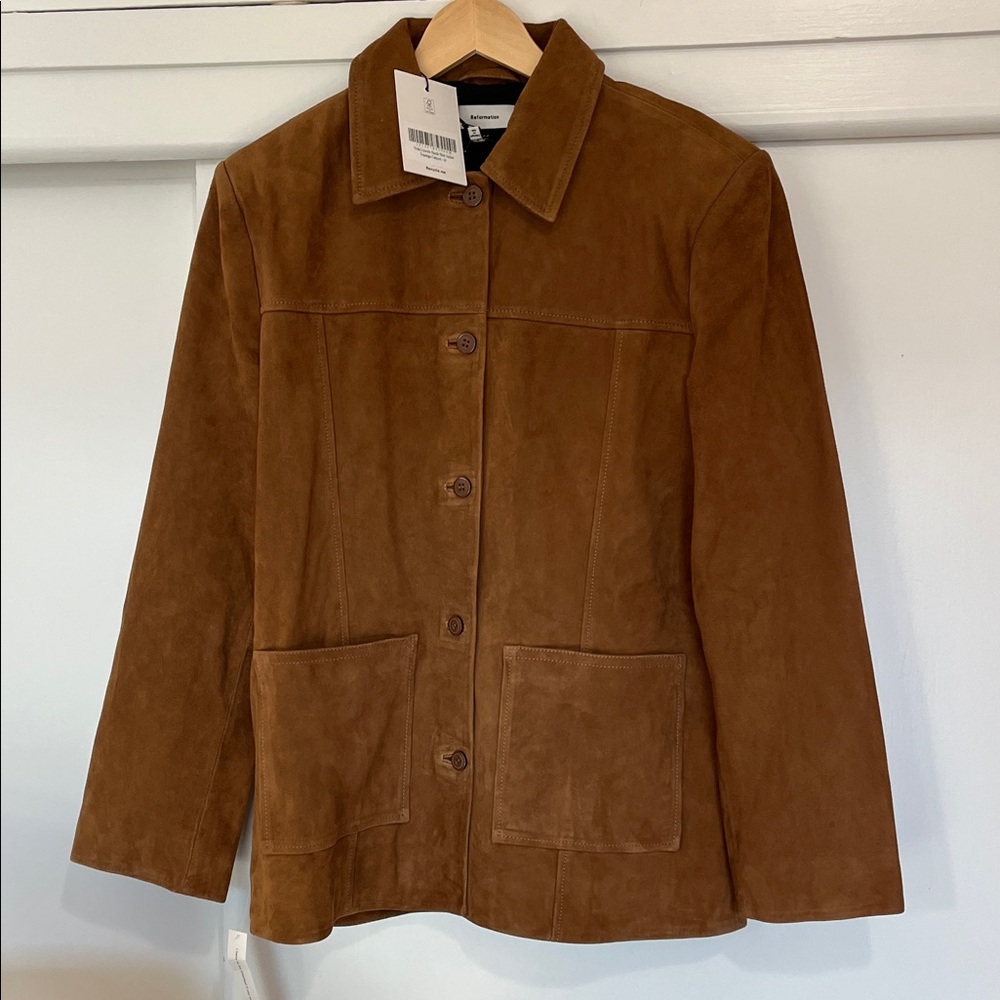 Reformation Brown Leather Jacket